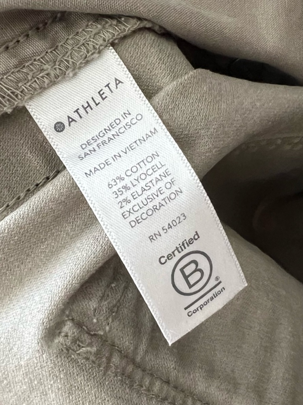 Athleta Summit Cargo Pant Khaki Side Stripe Zip Pocket Size 6 - Picture 7 of 8